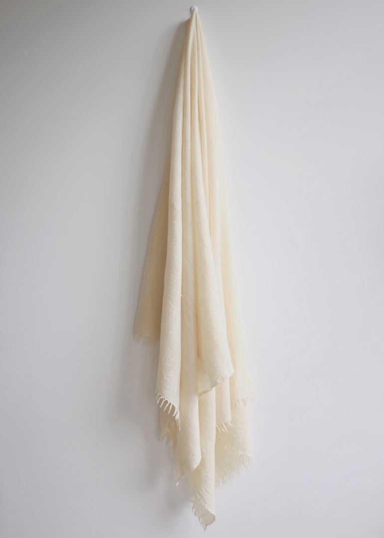 Auntie Oti - Neutral Lightweight Scarf / Throw in Natural