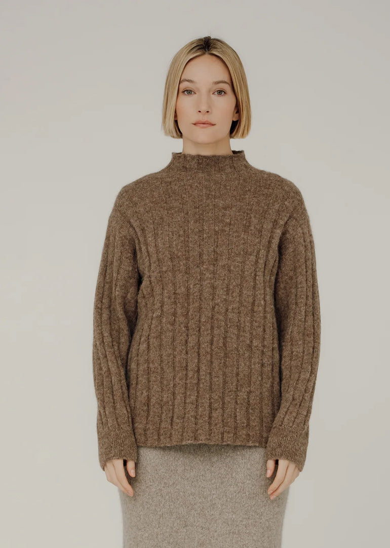 Bare Knitwear Demi Mock Neck in Rye