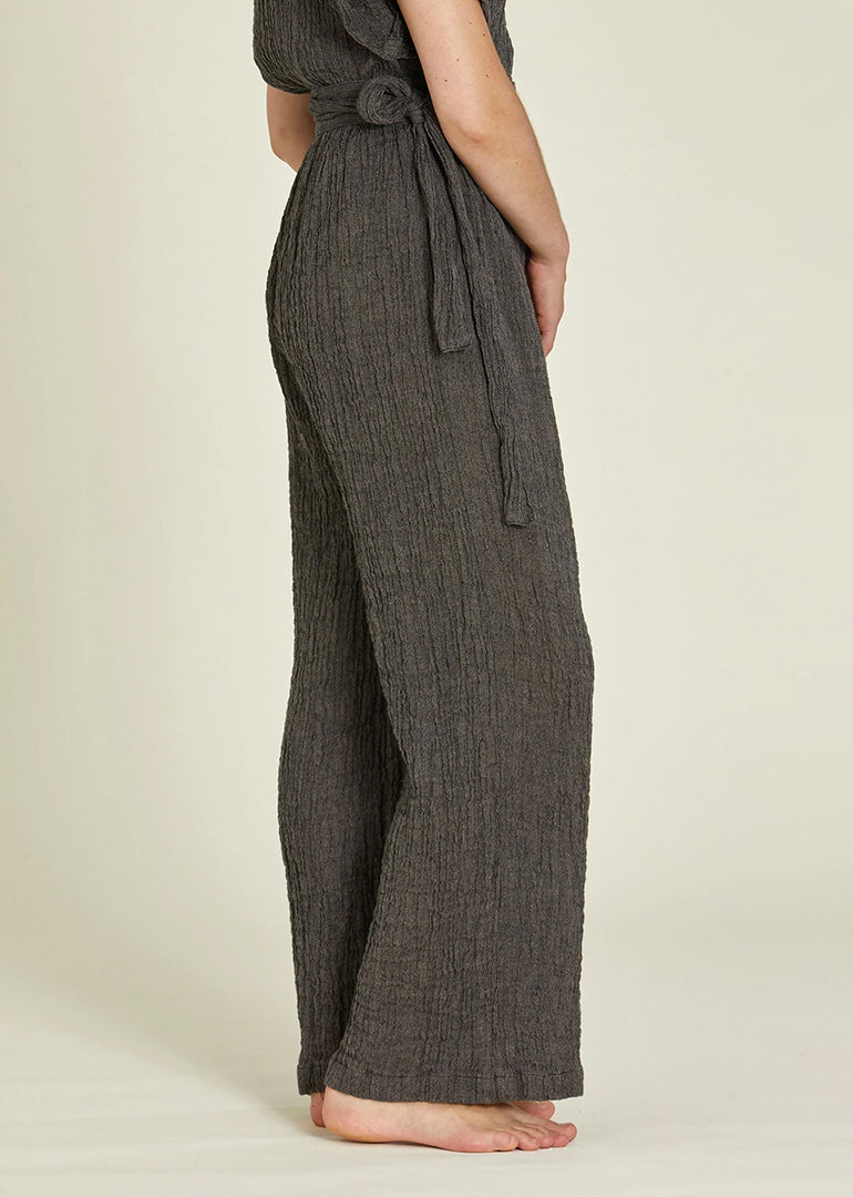 Black Crane - Tie Pants in Grey Navy