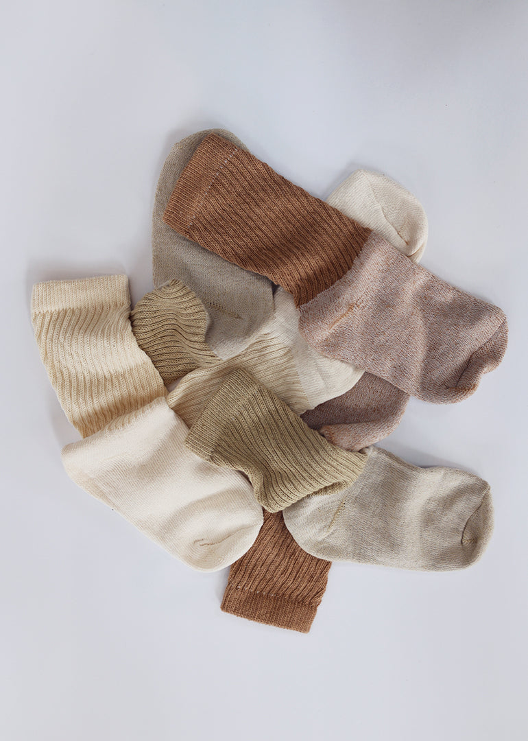 Color Grown Organic Cotton Crew Socks - 3-Pack Mixed Colors