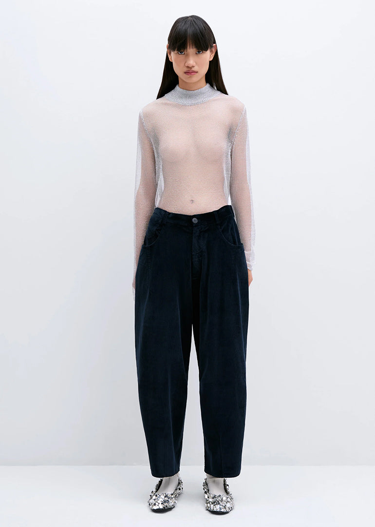 Cordera - Corduroy Baggy Pants in Navy