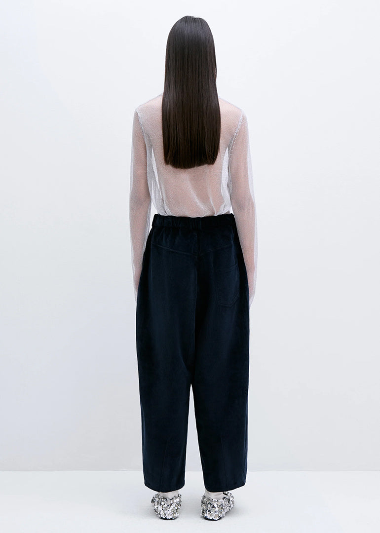 Cordera - Corduroy Baggy Pants in Navy