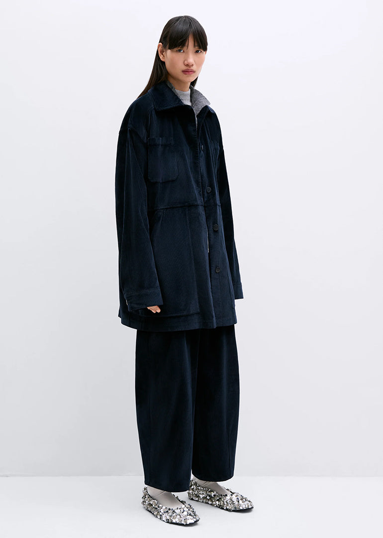 Cordera - Corduroy Baggy Pants in Navy