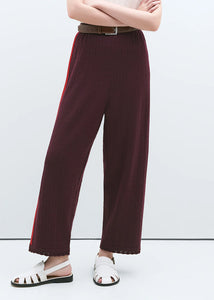 Cordera - Merino Pointelle Pants in Burgundy