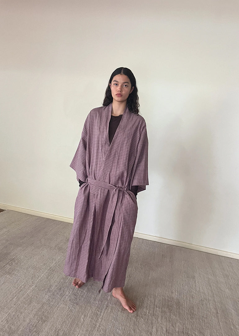 Deiji Studios - The 02 Robe in Musk Check