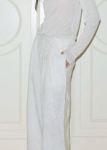 Deiji Studios - The Fold Pant in Linen Story Stripe