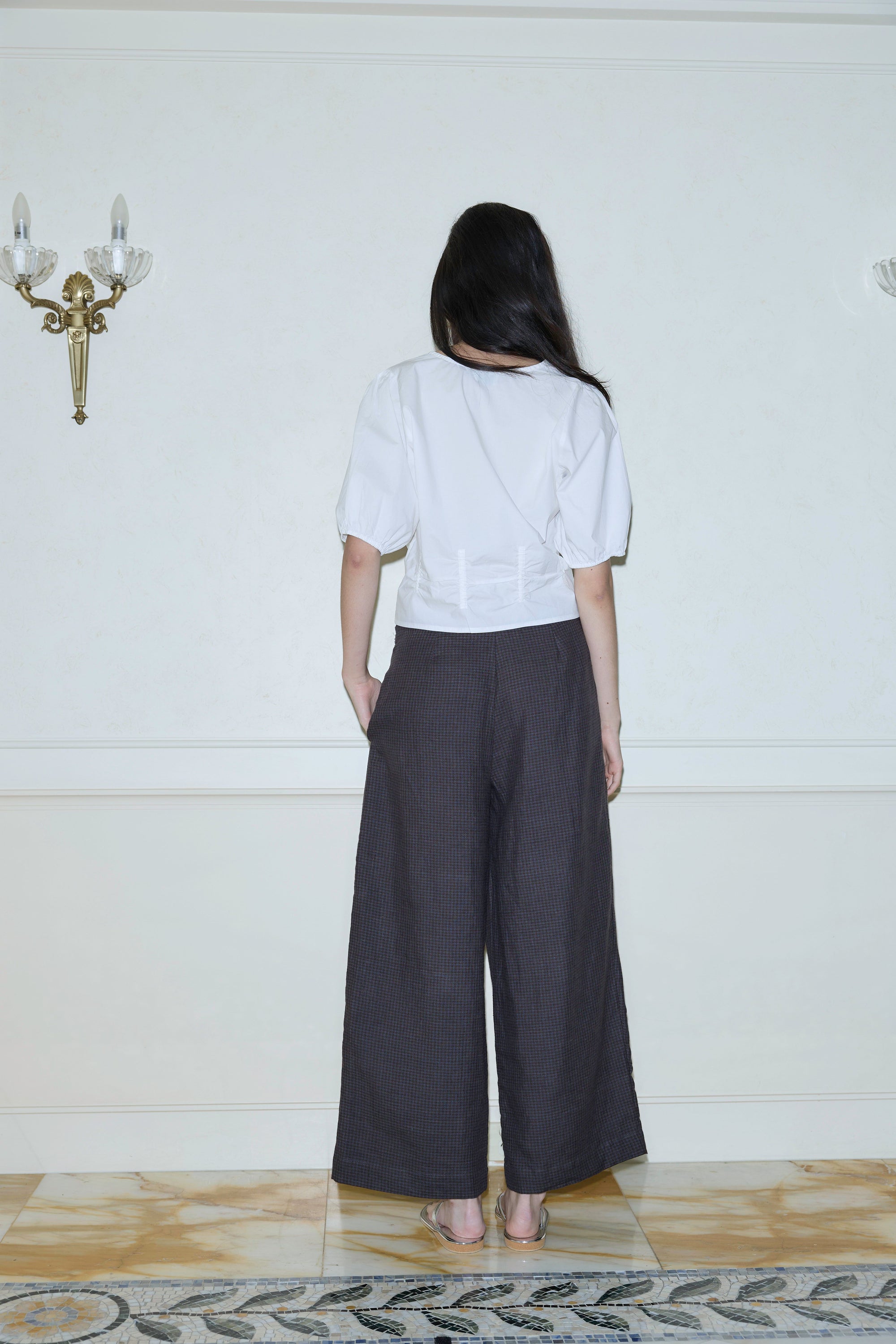 Deiji Studios - The Fold Pant in Slate Check