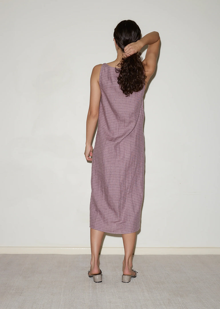 Deiji Studios - The High Tie Dress in Musk Check