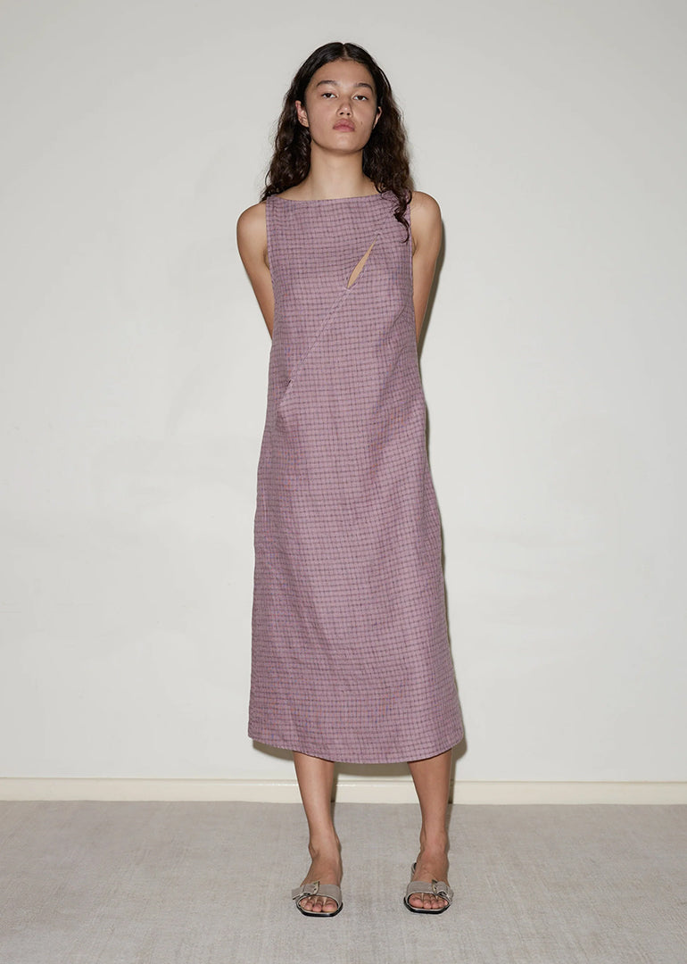 Deiji Studios - The High Tie Dress in Musk Check