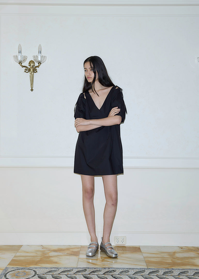 Deiji Studios - The Open Shoulder Dress in Black