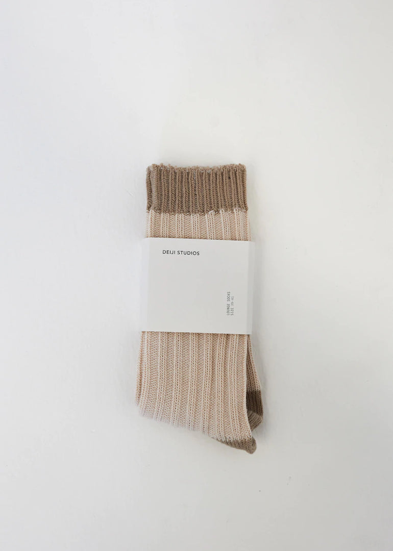 Deiji Studios - The Woven Sock in Cream and Natural