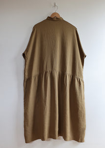 Ichi Antiquites - Color Linen Dress in Camel