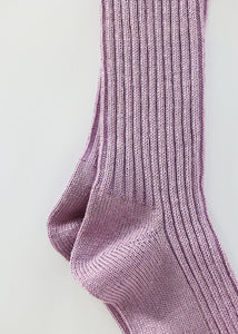 Ichi Antiquites - Linen Rib Socks in Violet