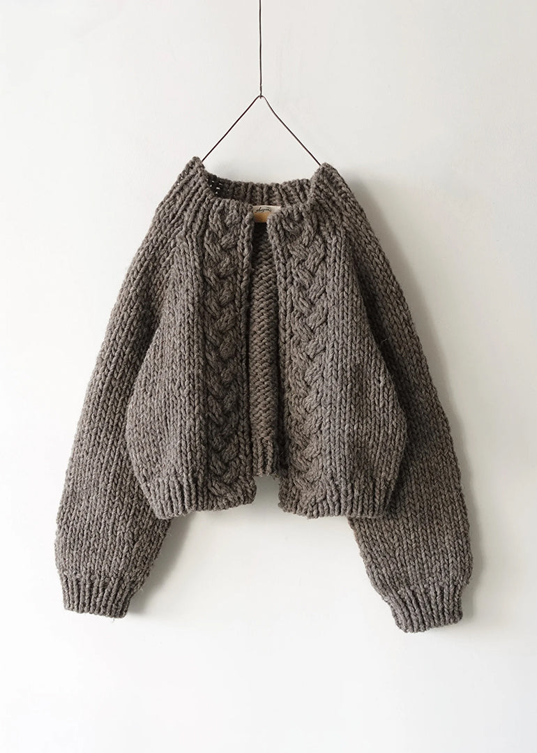 Ichi Antiquites - Peru Hand Knit Open Cardigan in Mocha