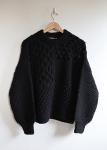 Ichi Antiquites - Peru Hand Knit Pullover in Black