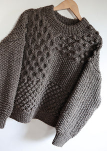 Ichi Antiquites - Peru Hand Knit Pullover in Mocha