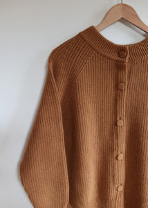 Ichi Antiquites - Ridge Knitting Cardigan in Camel