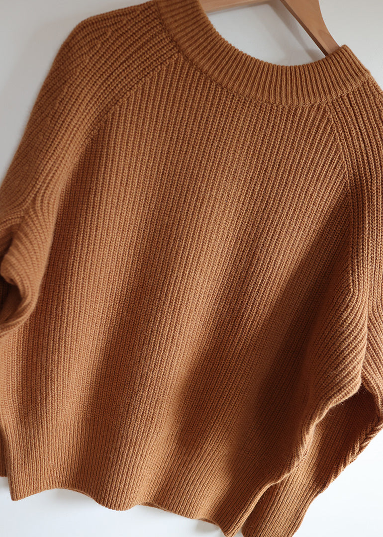 Ichi Antiquites - Ridge Knitting Cardigan in Camel