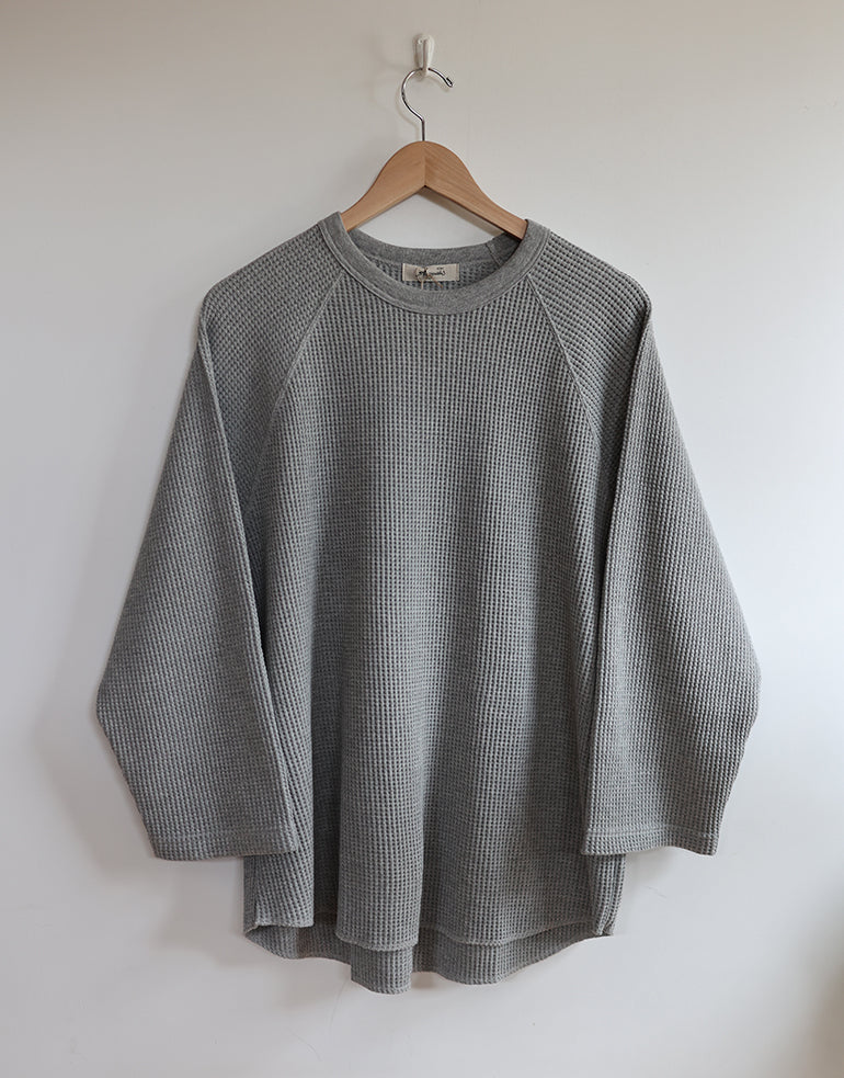 Ichi Antiquites - Waffle Knit Pullover in Grey