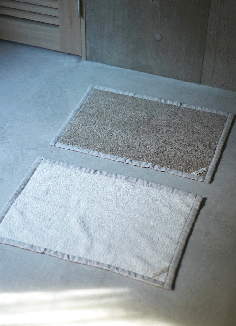 Linen Pile Bath Mat in Natural Grey