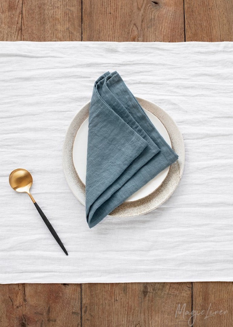 Magic Linen - Napkin Set in Cinnamon or Grey Blue