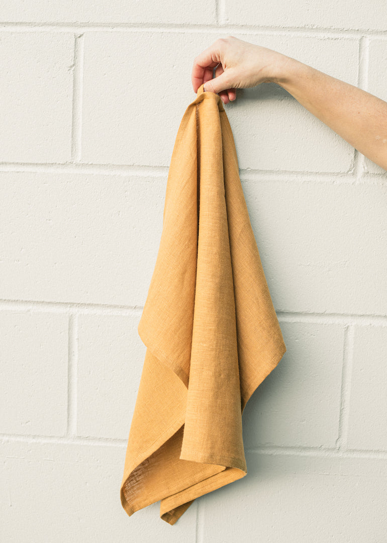 Magic Linen - Tea Towel in Natural, Cinnamon, Grey Blue, Tan, Clay, Charcoal Grey or Moss