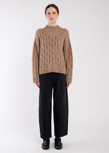 Micaela Greg - Wave Cable Pullover in Caramel