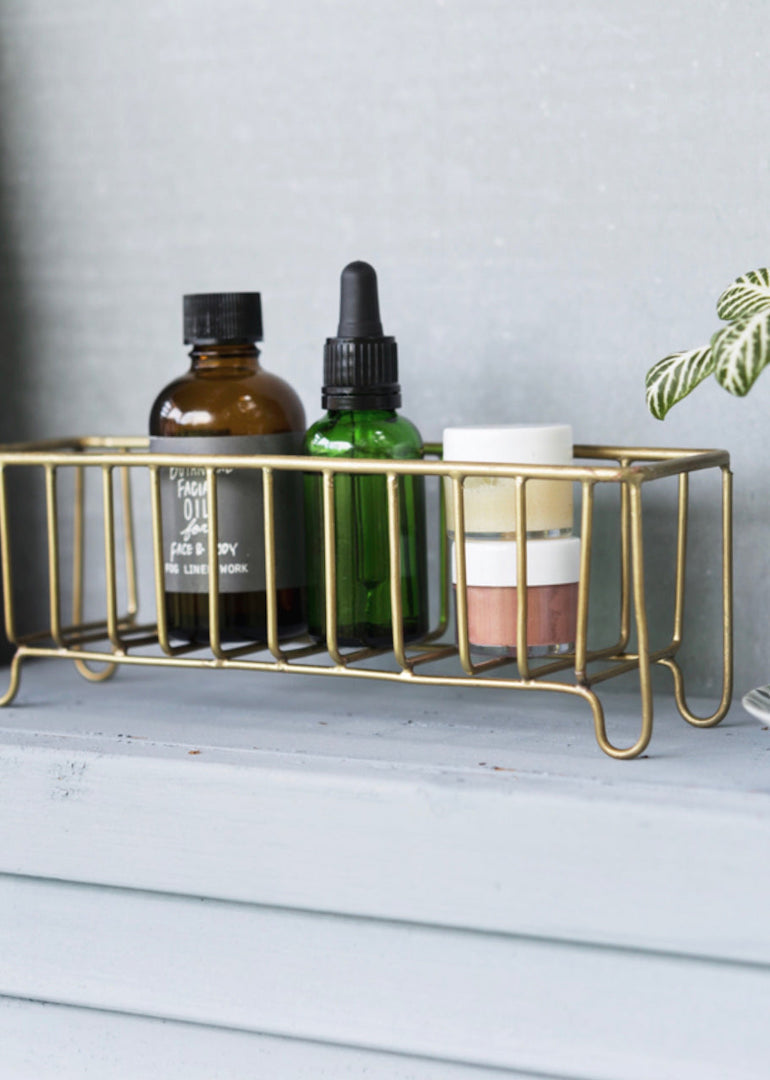 Narrow Brass Wire Basket