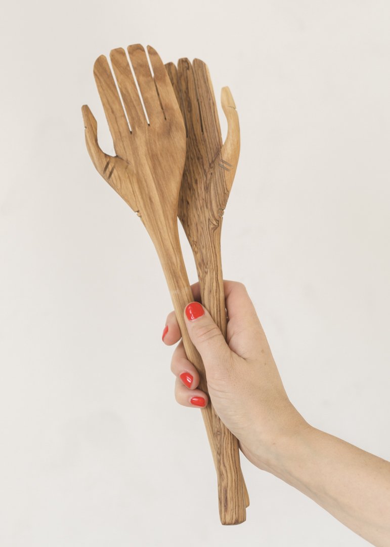 Olive Wood Salad Server Set