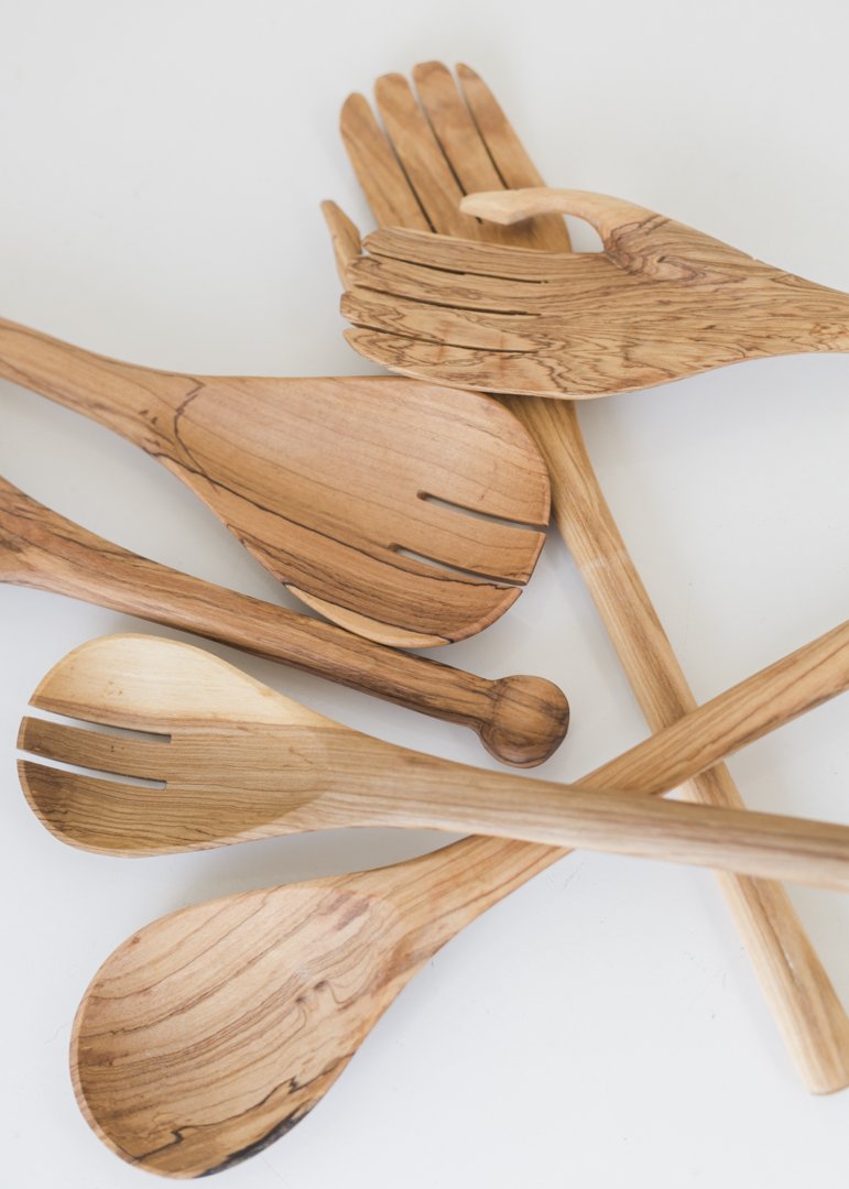 Olive Wood Salad Server Set